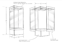 博物馆展柜简笔画